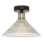 Boyd 1 Light Flush Antique Brass with Glass Shade
