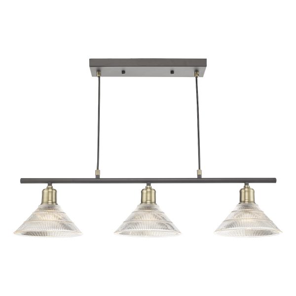 Boyd 3 Light Bar Antique Brass with Glass Shade - Image 3