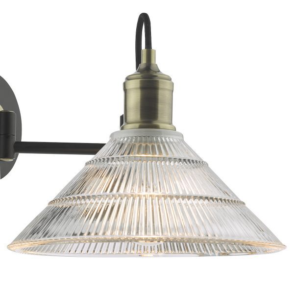 Boyd Wall Light Antique Brass and Ribbed Glass - Image 3