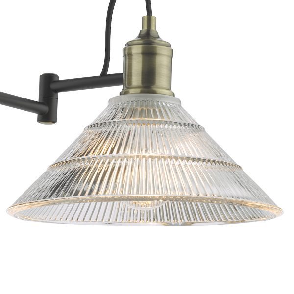 Boyd Wall Light Antique Brass and Ribbed Glass - Image 4