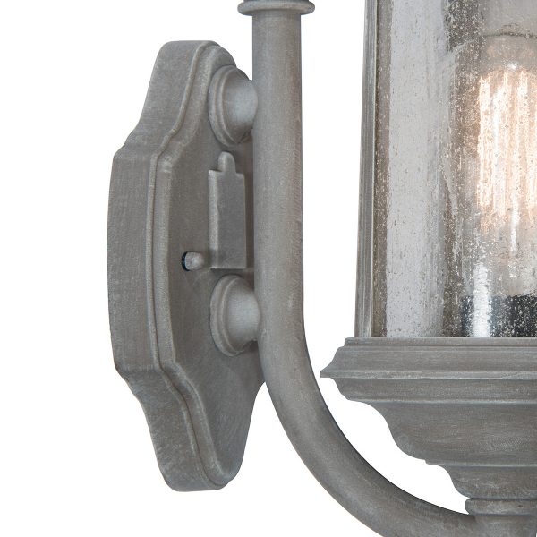 Brompton Outdoor Wall Light Matt Grey Glass IP43 - Image 4