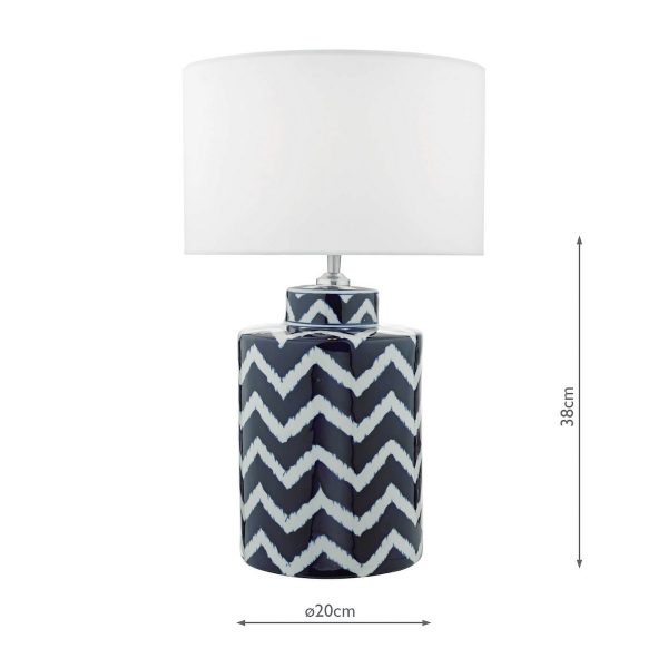 Caelan Table Lamp Blue & White Base Only - Image 4