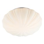 Cafe Bathroom Flush Scalloped Opal Glass IP44