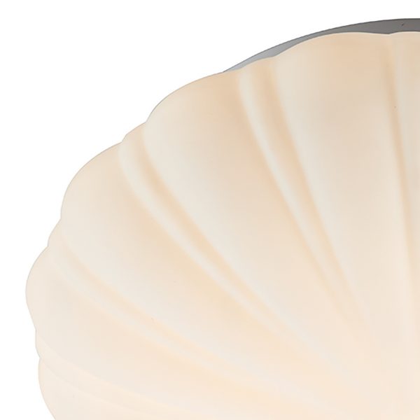 Cafe Bathroom Flush Scalloped Opal Glass IP44 - Image 2
