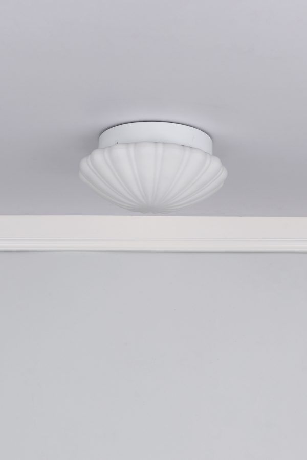 Cafe Bathroom Flush Scalloped Opal Glass IP44 - Image 5
