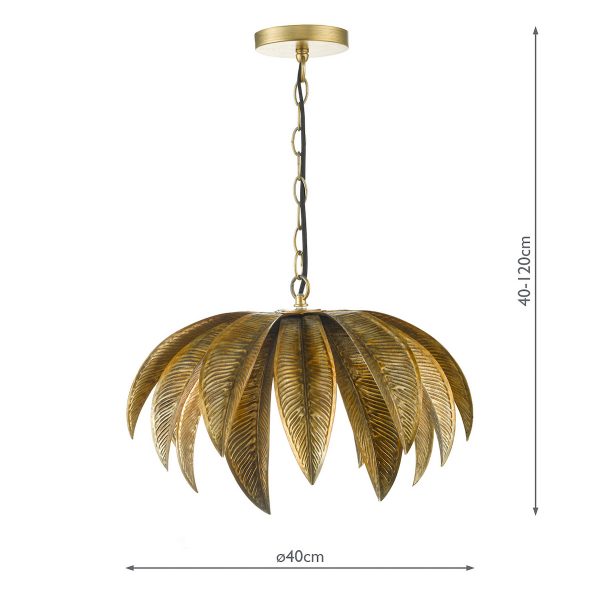 Cara 1 Light Pendant Antique Gold - Image 6