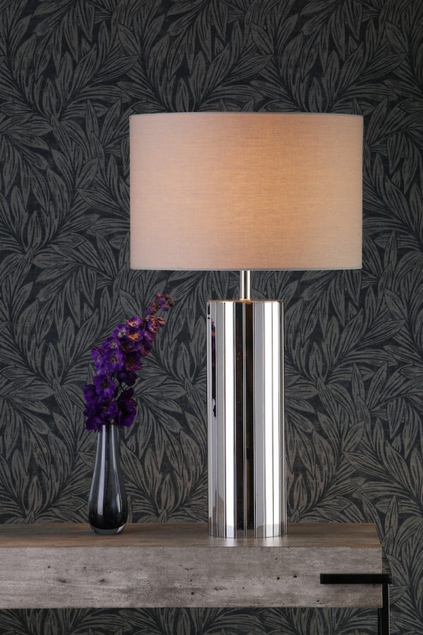 Cassandra Table Lamp Polished Chrome With Shade - Image 2