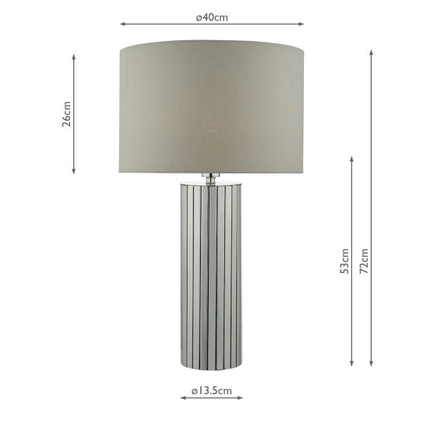 Cassandra Table Lamp Polished Chrome With Shade - Image 4