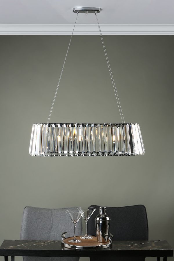 Cecilia 3 Light G9 Oval Linear Pendant Bar - Image 5