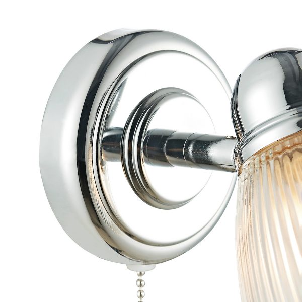 Cedric Bathroom Single Wall Spotlight Polished Chrome Glass IP44 - Image 2