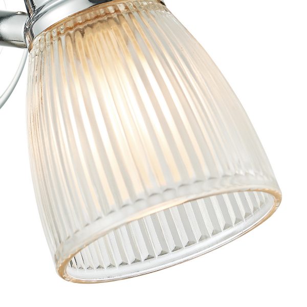 Cedric Bathroom Single Wall Spotlight Polished Chrome Glass IP44 - Image 3