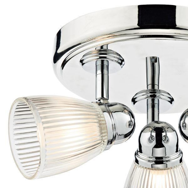 Cedric Bathroom 3 Light Spotlight Polished Chrome Glass IP44 - Image 2