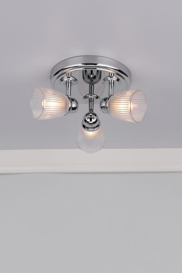 Cedric Bathroom 3 Light Spotlight Polished Chrome Glass IP44 - Image 4