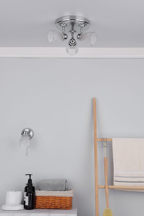 Cedric Bathroom 3 Light Spotlight Polished Chrome Glass IP44 - Image 7