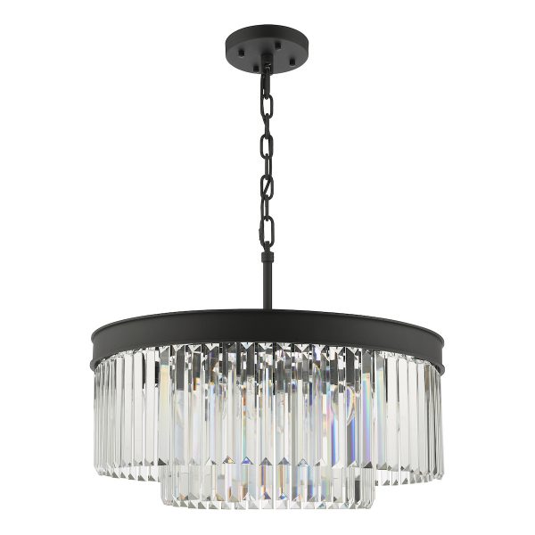 Celeus 6 Light Chandelier Anthracite & Crystal - Image 2