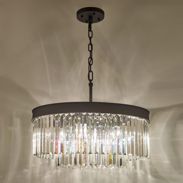 Celeus 6 Light Chandelier Anthracite & Crystal - Image 4