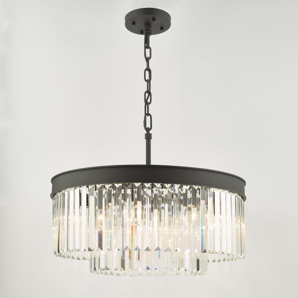 Celeus 6 Light Chandelier Anthracite & Crystal - Image 5