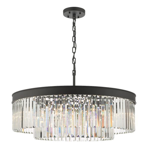 Celeus 8 Light Chandelier Anthracite & Crystal