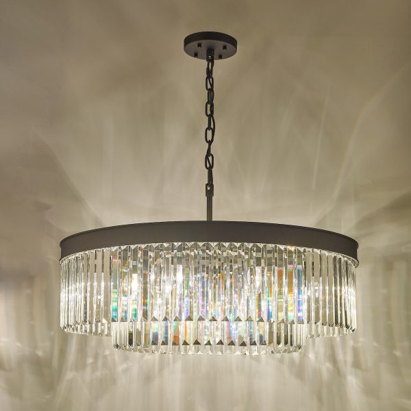 Celeus 8 Light Chandelier Anthracite & Crystal - Image 4