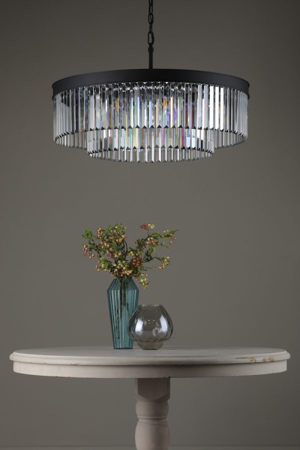 Celeus 8 Light Chandelier Anthracite & Crystal - Image 6