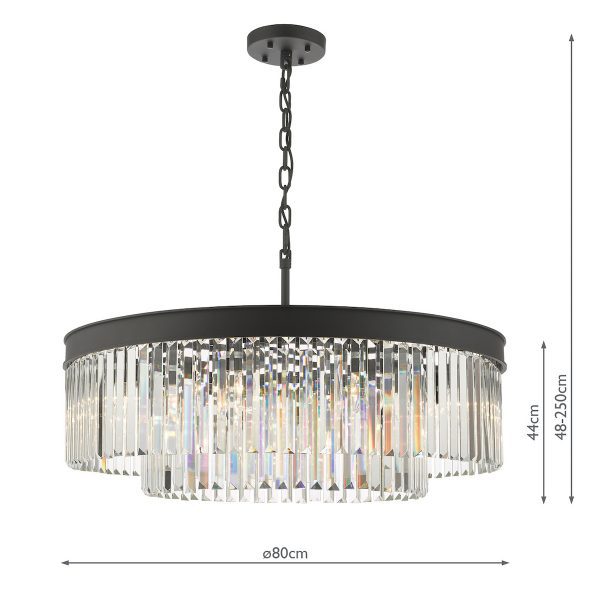 Celeus 8 Light Chandelier Anthracite & Crystal - Image 9