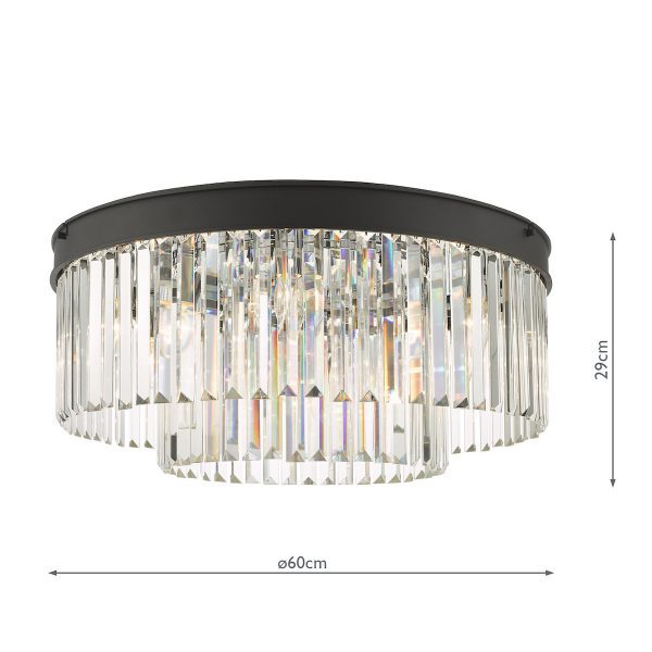 Celeus 6 Light Flush Matt Anthracite & Crystal - Image 9