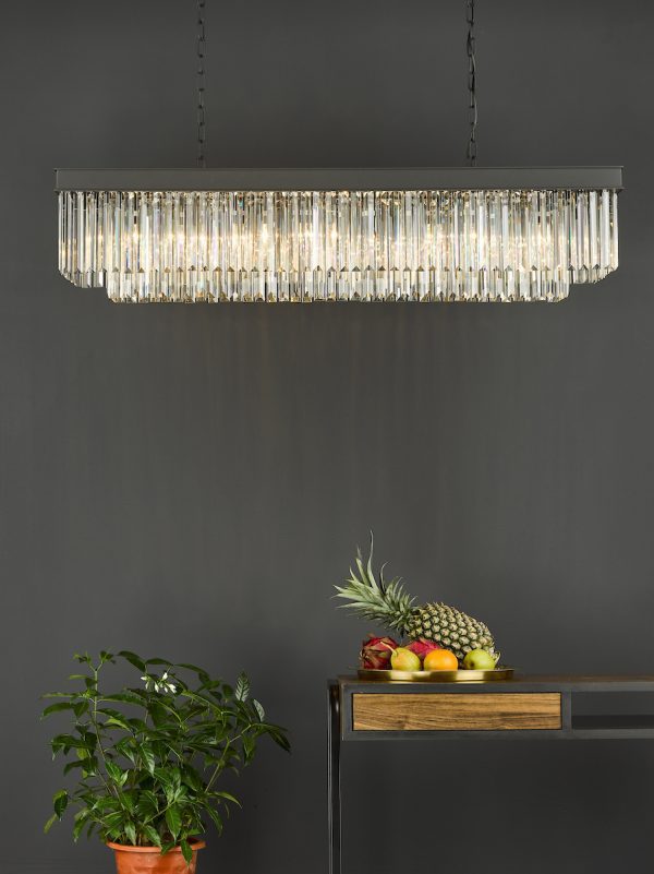 Celeus 6 Light Bar Pendant Anthracite & Crystal - Image 6