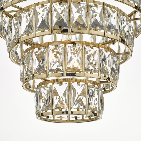 Cerys Single Pendant Polished Gold and Crystal - Image 3