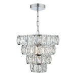 Cerys Single Pendant Polished Chrome and Crystal