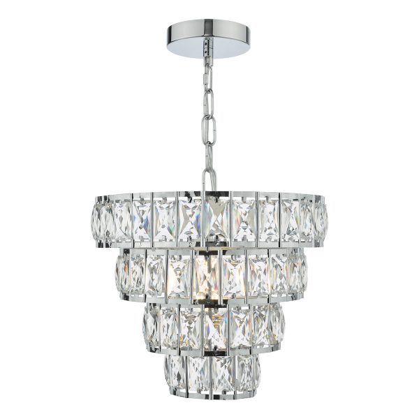 Cerys Single Pendant Polished Chrome and Crystal