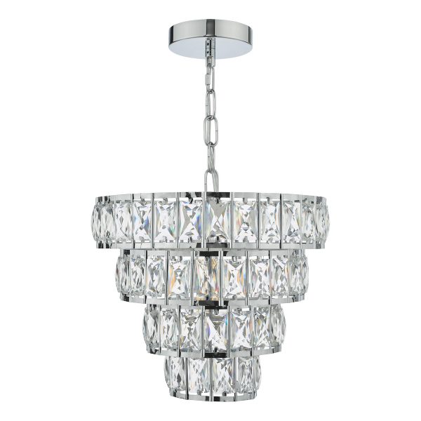 Cerys Single Pendant Polished Chrome and Crystal - Image 2