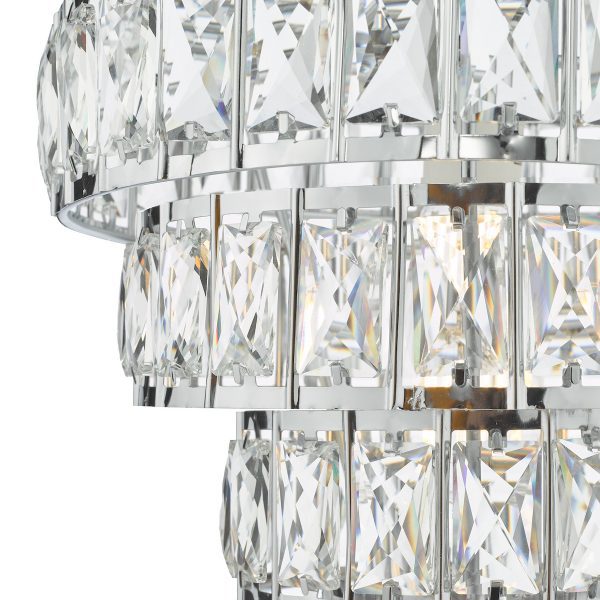 Cerys Single Pendant Polished Chrome and Crystal - Image 3