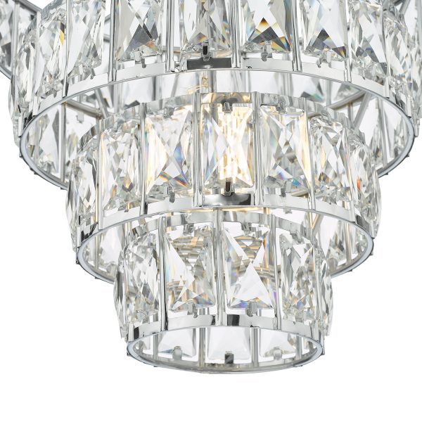 Cerys Single Pendant Polished Chrome and Crystal - Image 4