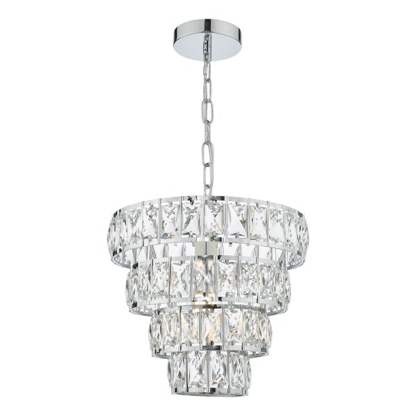 Cerys Single Pendant Polished Chrome and Crystal - Image 5