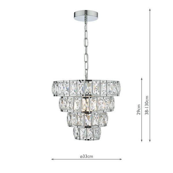 Cerys Single Pendant Polished Chrome and Crystal - Image 7