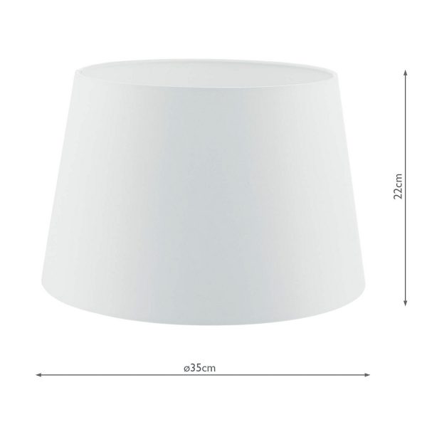 Cezanne White Faux Silk Tapered Drum Shade 35cm - Image 6