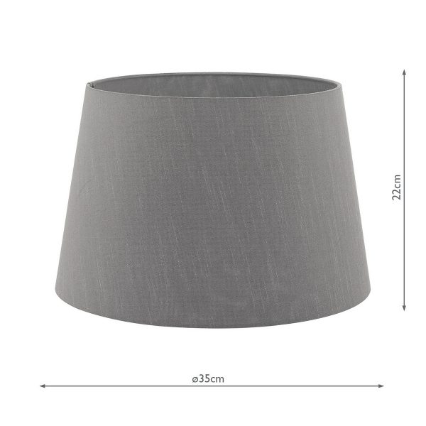 Cezanne Grey Faux Silk Tapered Drum Shade 35cm - Image 5