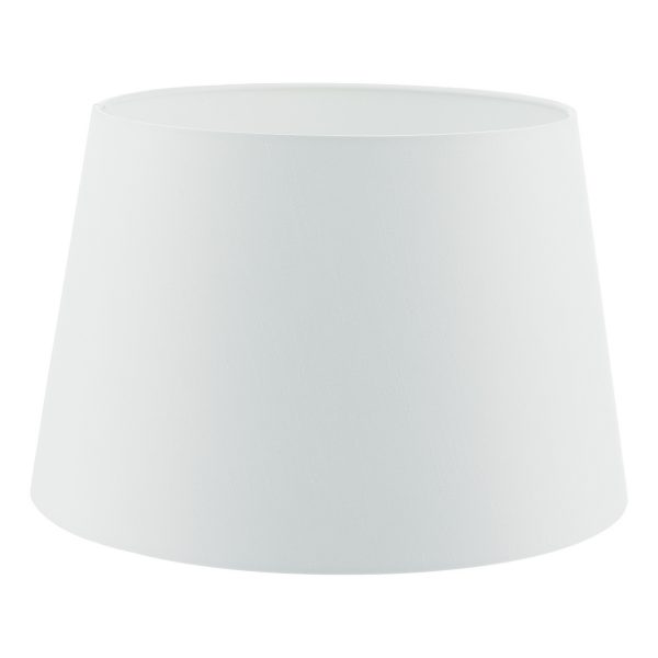 Cezanne White Faux Silk Tapered Drum Shade White 40cm