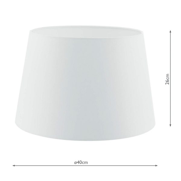 Cezanne White Faux Silk Tapered Drum Shade White 40cm - Image 5