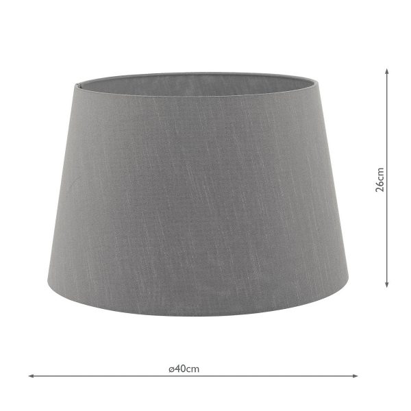 Cezanne Grey Faux Silk Tapered Drum Shade 40cm - Image 5