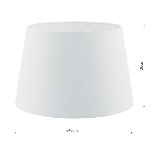 Cezanne White Faux Silk Tapered Drum Shade 45cm - Image 5