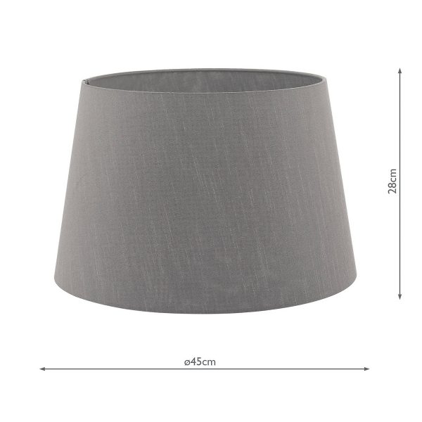 Cezanne Grey Faux Silk Tapered Drum Shade 45cm - Image 5