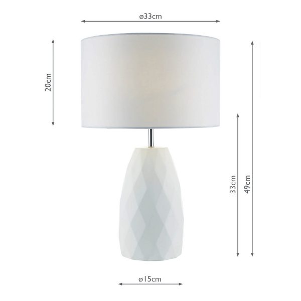 Ciara Table Lamp White With Shade - Image 4
