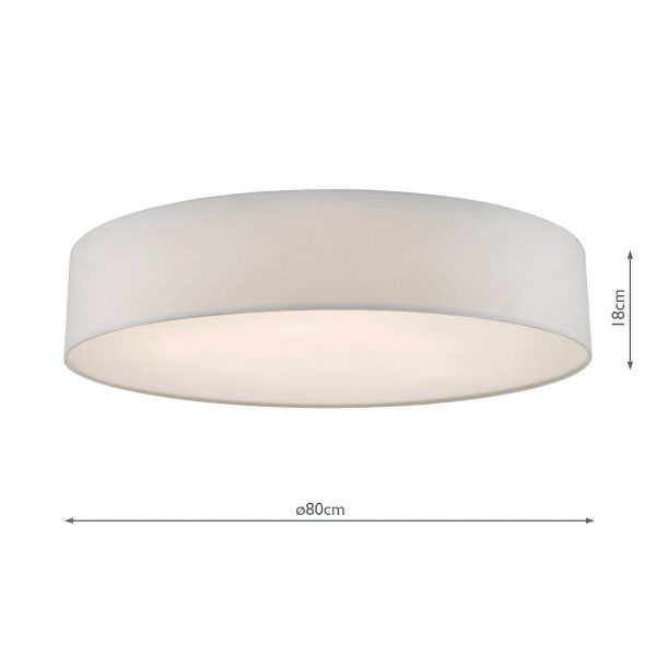 Cierro 6 Light Flush Ivory 80cm - Image 5
