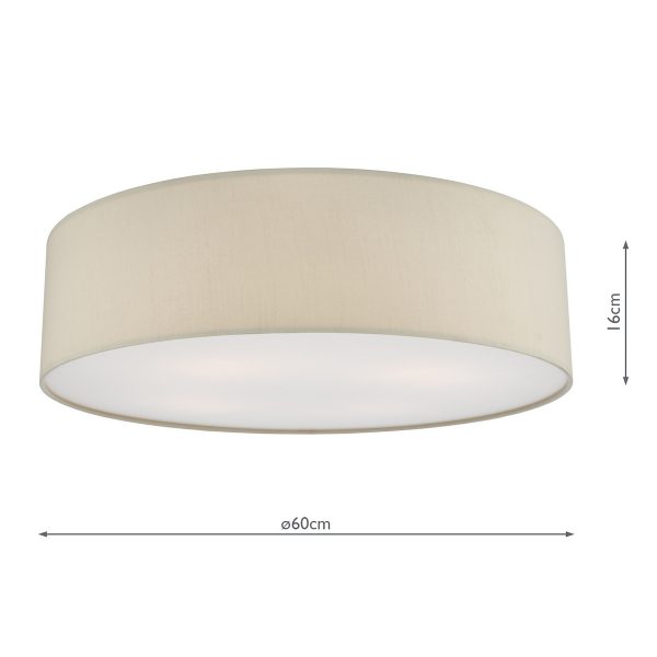 Cierro 4 Light Flush Taupe With Diffuser 60cm - Image 5
