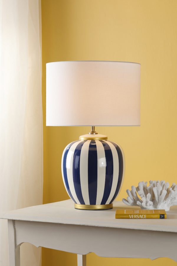Circus Ceramic Table Lamp Blue & White Base Only - Image 4