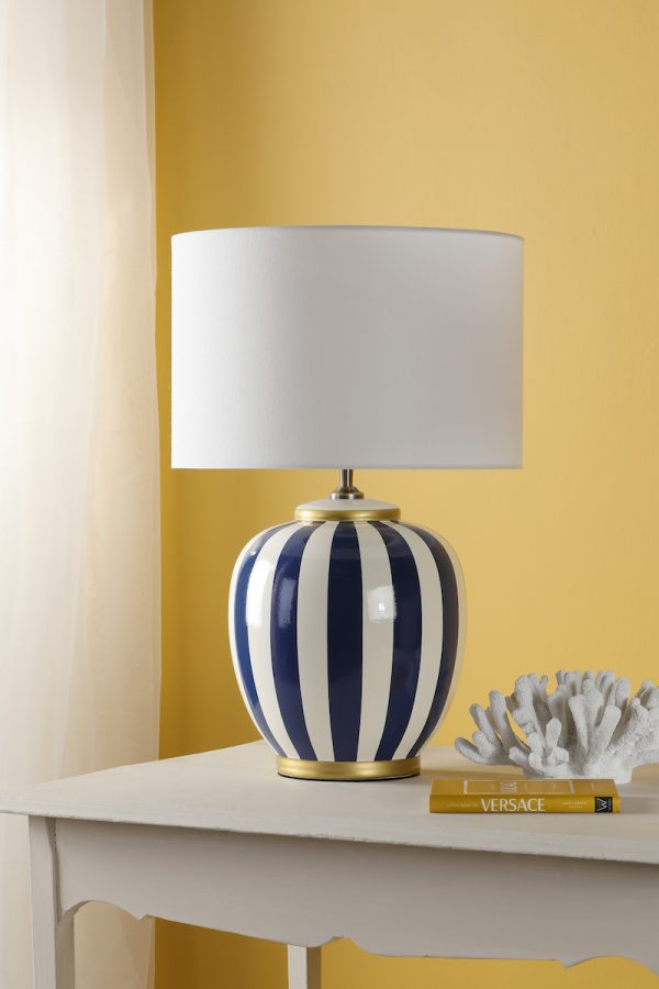 Circus Ceramic Table Lamp Blue & White Base Only - Image 5