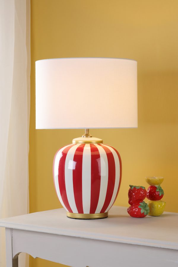 Circus Ceramic Table Lamp Yellow & White Base Only - Image 4