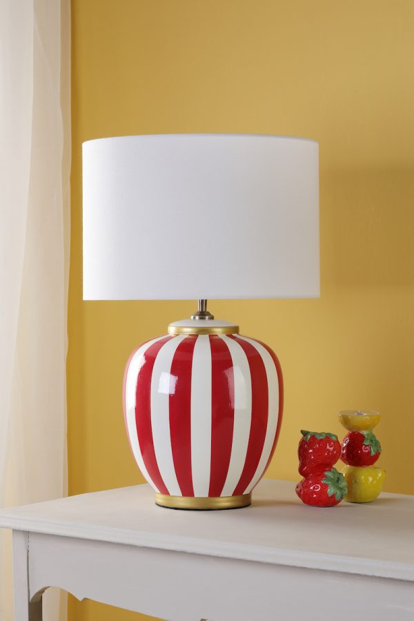 Circus Ceramic Table Lamp Yellow & White Base Only - Image 5