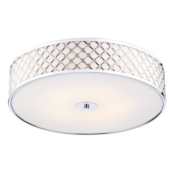 Civic 5 Light Flush Large Polished Chrome